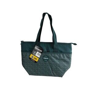 Igloo Mini Essential Tote Cooler Bag 9 Can Insulated Lunch Teal Geometric NEW